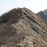 立入禁止となっている剣が峰への縦走路